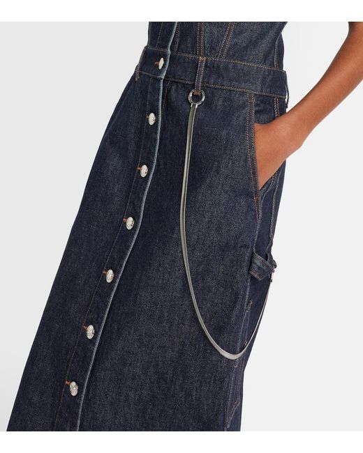Sportmax Blue Farfalla Denim Midi Dress