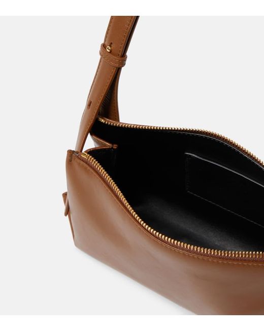 Jil Sander Brown Empire Small Leather Shoulder Bag