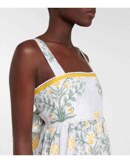 Vestido Midi De Algodon A Capas Floral Juliet Dunn de color Multicolor