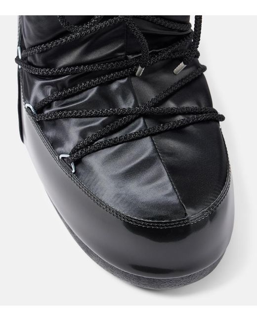 Moon Boot Black Icon Glance Satin Snow Boots
