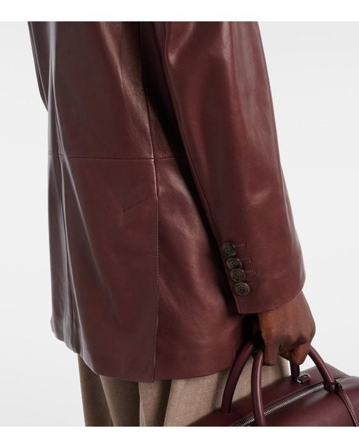 Max Mara Brown Duse Leather Jacket
