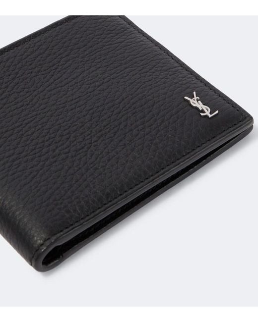 Saint Laurent Black Tiny Cassandre East/West Leather Wallet for men