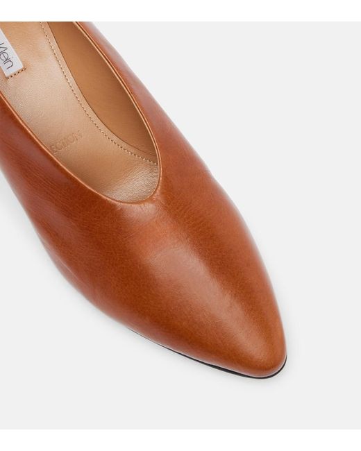 Calvin Klein Brown Bri Leather Pumps