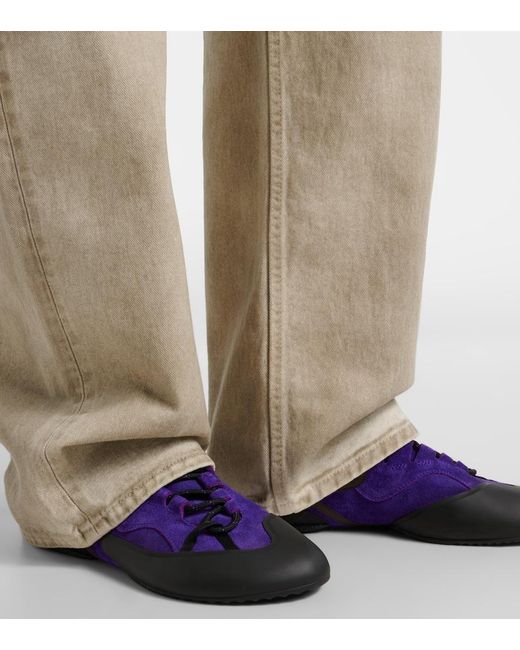 Loewe Blue Grip Anagram Suede Sneakers