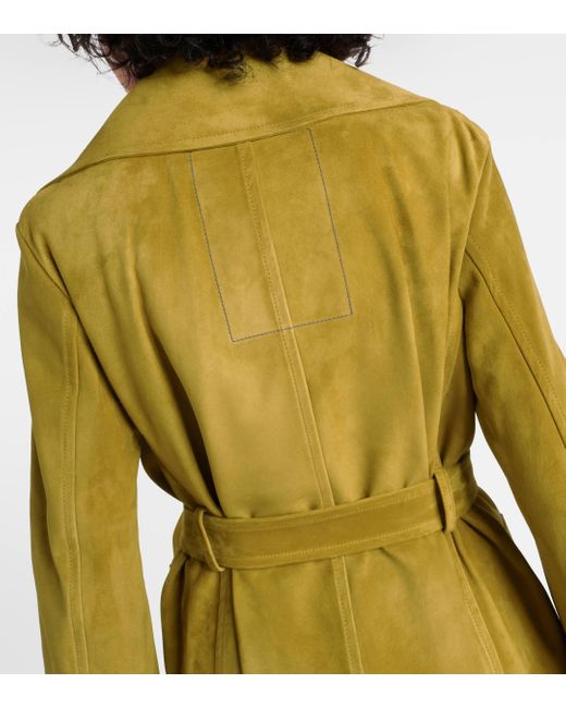 Burberry Yellow Suede Wrap Coat