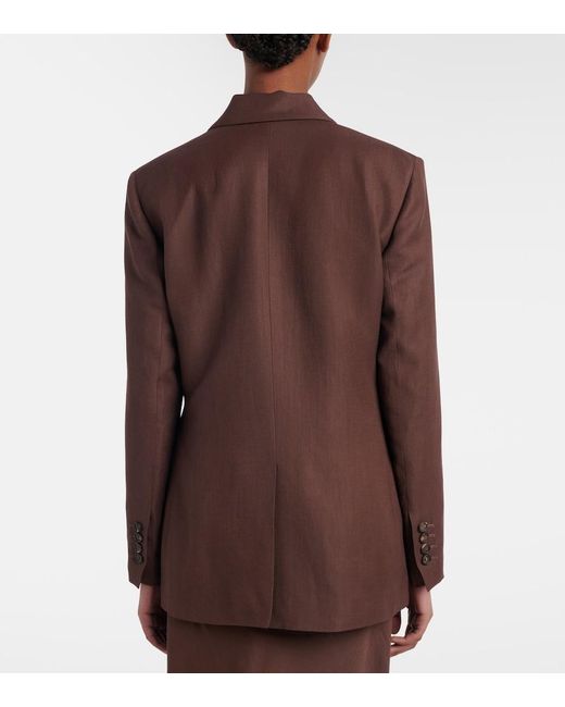 Brunello Cucinelli Brown Double-Breasted Blazer