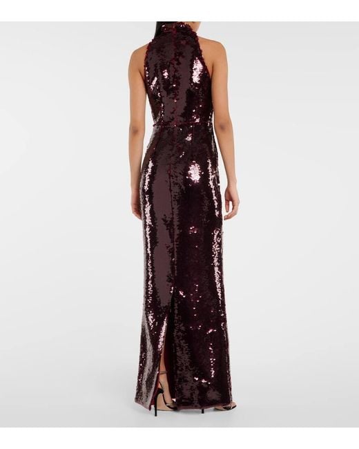 Safiyaa Purple Sequinned Viba Gown