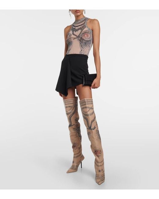 Jimmy Choo Natural Jean Paul Gaultier Over The Knee Boot 90
