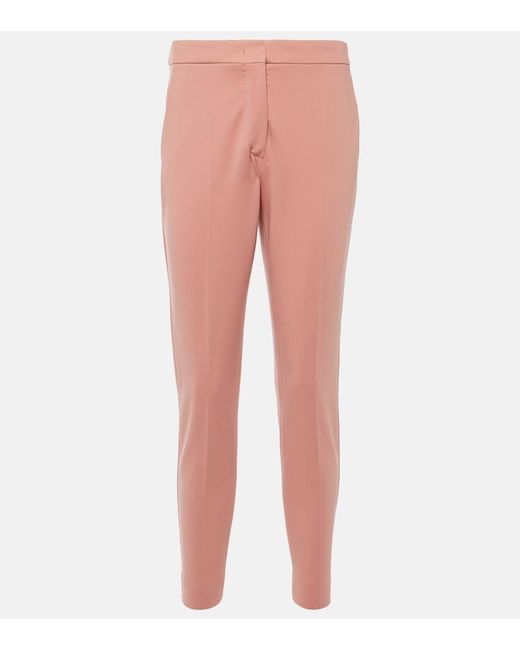 Max Mara Pink Pegno Cropped Jersey Slim Pants
