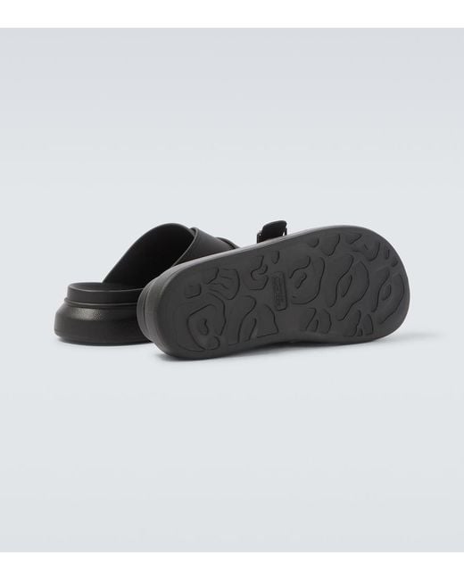 McQueen Black Hybrid Slides for men