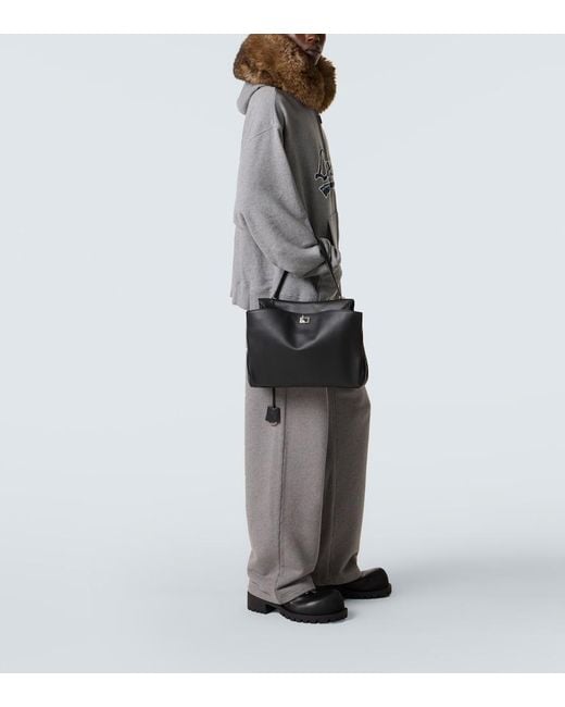 Balenciaga Black Rodeo Medium Leather Shoulder Bag for men