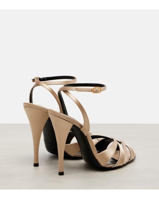 Saint Laurent Metallic Chandelle 110 Satin Sandals