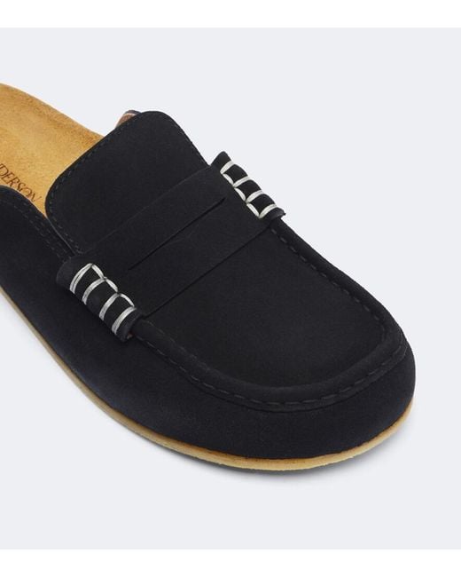 J.W. Anderson Black Stitch Suede Mules