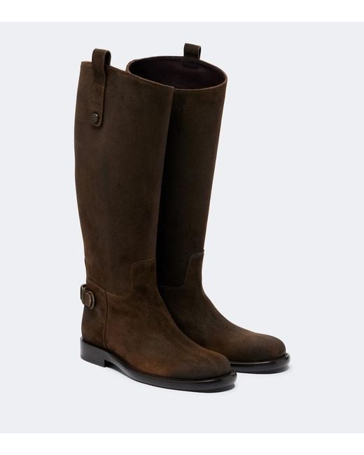 Burberry Black Suede Knee-High Boots