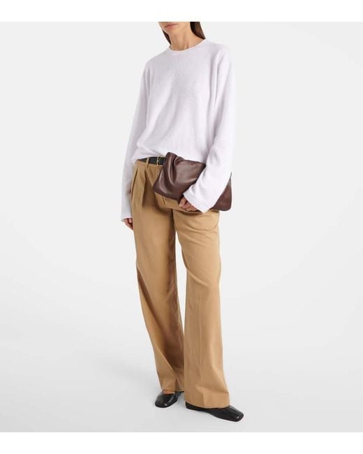 The Row Brown Xl Bourse Leather Shoulder Bag