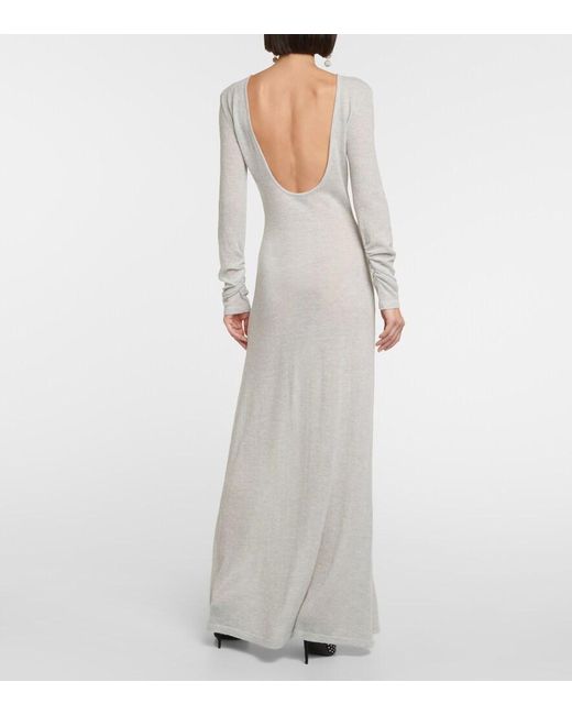 Magda Butrym White Alpaca-Blend Maxi Dress