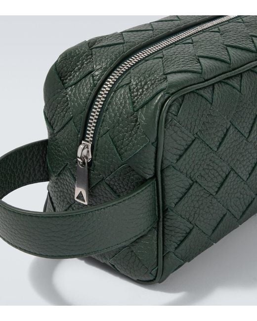Bottega Veneta Green Intrecciato Leather Pouch for men