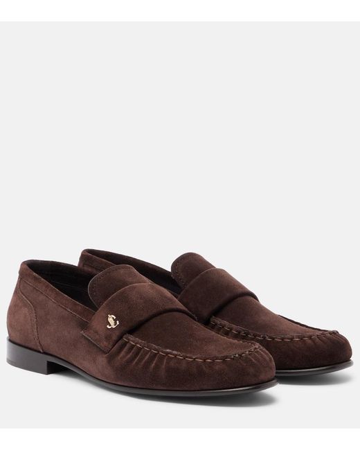 Jimmy Choo Brown Ellis Suede Loafers