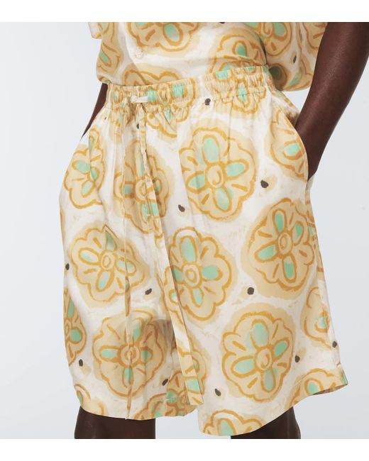 Commas Metallic Printed Silk Shorts for men