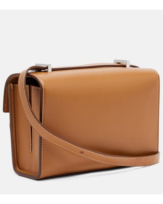 SAVETTE Brown Symmetry 19 Leather Crossbody Bag