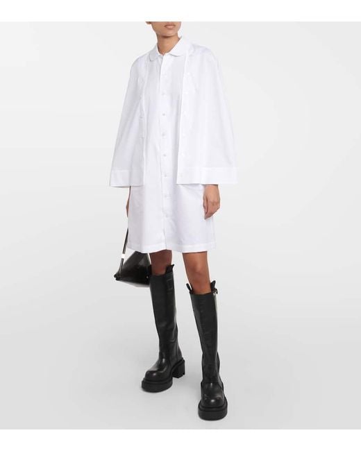 Noir Kei Ninomiya White Cotton Poplin Shirt Dress