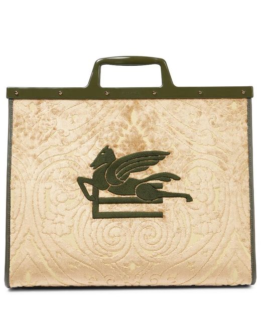 Etro Metallic Tote Bag Love Trotter Large Aus Jacquard