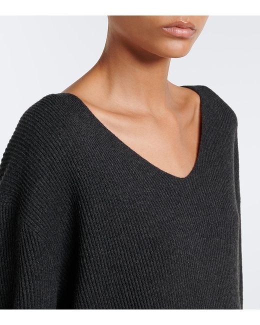 The Row Black Cotton And Cashmere Sweater
