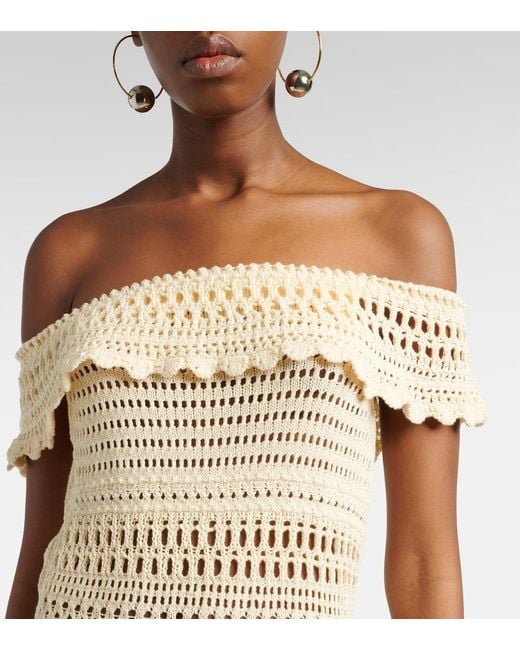 Isabel Marant Natural Zoa Crochet Cotton-Blend Minidress