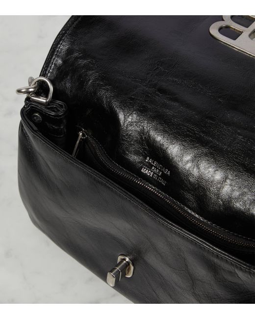 Balenciaga Black Bb Soft Leather Shoulder Bag