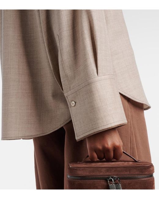Brunello Cucinelli Brown Virgin Wool Shirt