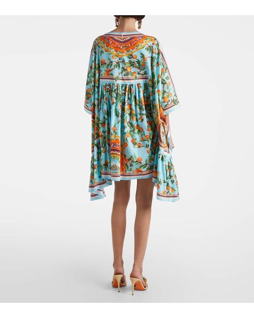 Caftan De Algodon Estampado Dolce & Gabbana de color Blue