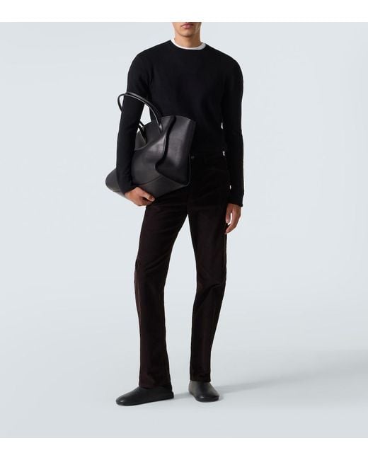 The Row Black Hudson Leather Mules for men