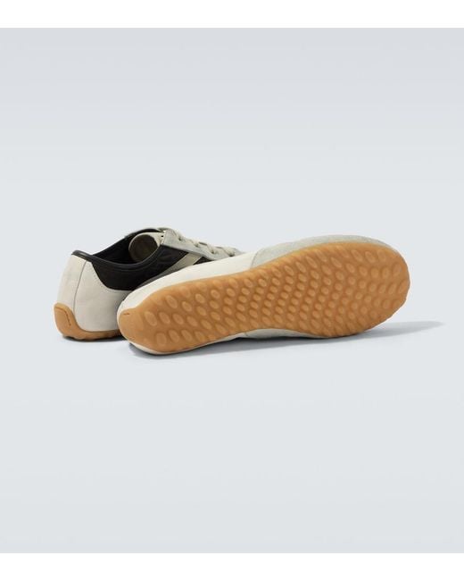 McQueen White Boxe Suede-Trimmed Sneakers for men