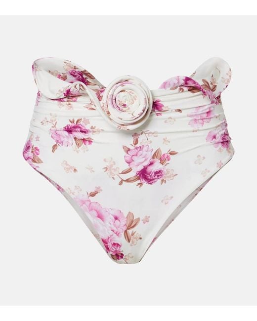 Slip Bikini Con Applicazioni Floreali di Magda Butrym in Pink