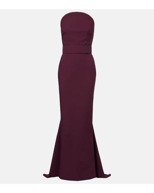 Solace London Purple Citra Strapless Gown