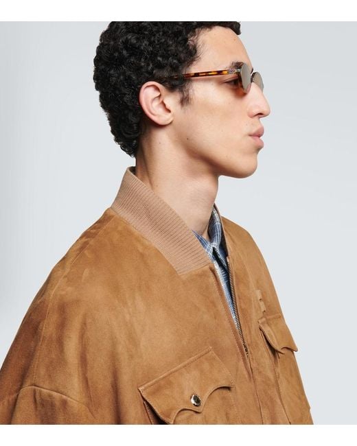 Miu Miu Ovale Sonnenbrille Miu Regard in Brown für Herren