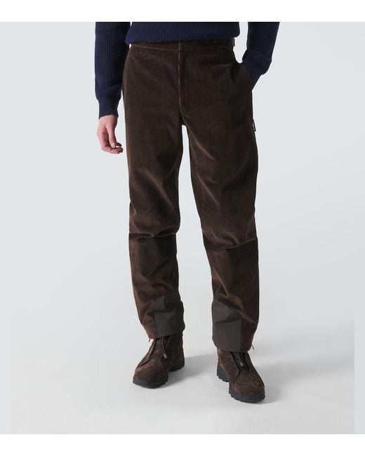 Zegna White Cashmere And Cotton Corduroy Ski Salopettes for men