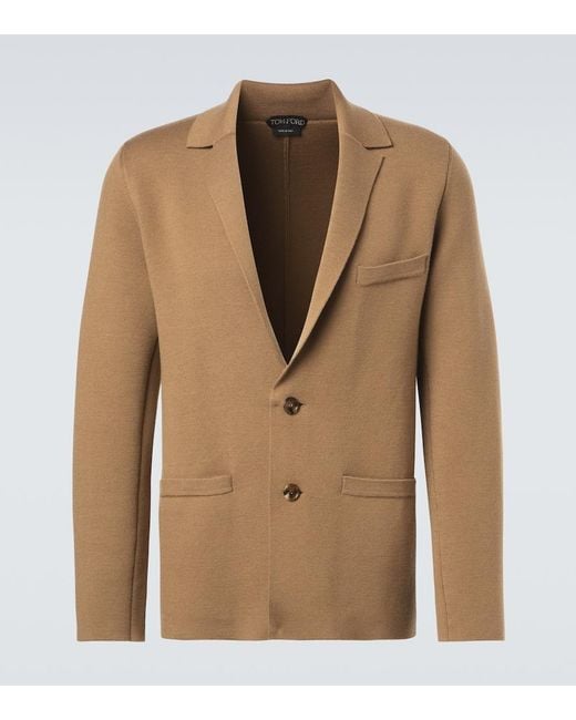 Tom Ford Brown Wool-Blend Jacket for men