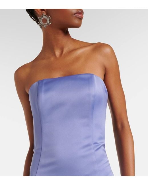 LEO LIN Blue Maxikleid Rayna Aus Satin
