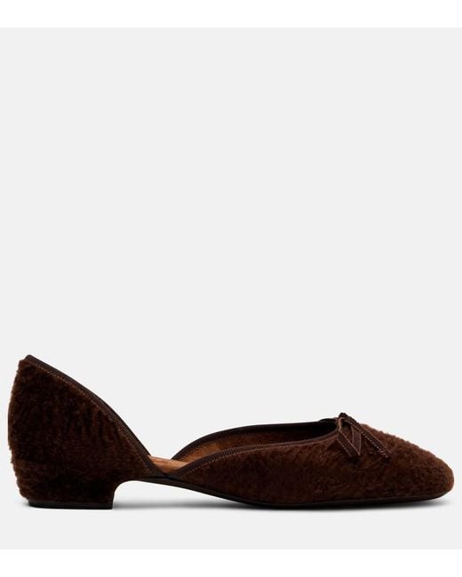 Herbert Levine Brown 24/7 Shearling Ballet Flats