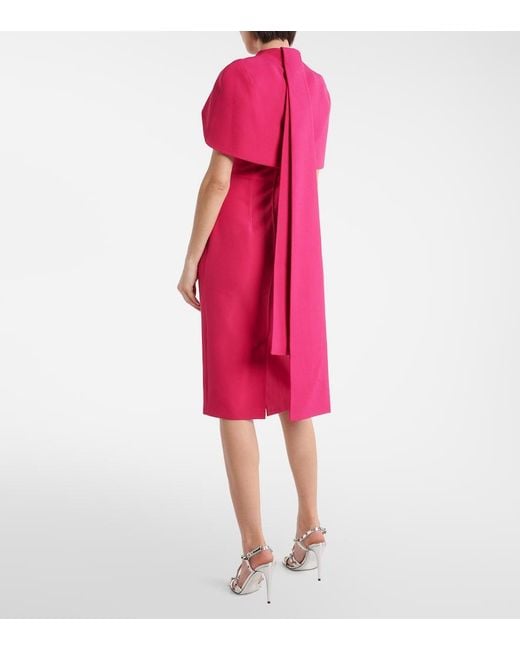 Safiyaa Red Caped Midi Dress