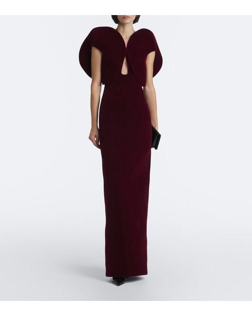 David Koma Purple Velvet Gown
