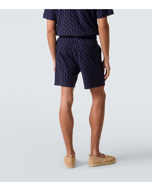 Frescobol Carioca Blue Augusto Cotton-Blend Terry Shorts for men