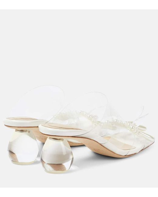 Mules de PVC con perlas sinteticas Simone Rocha de color White
