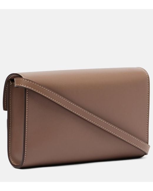 SAVETTE Brown Symmetry Mini Leather Crossbody Bag