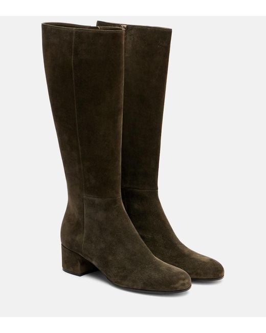Gianvito Rossi Black Joelle 45 Suede Knee-High Boots