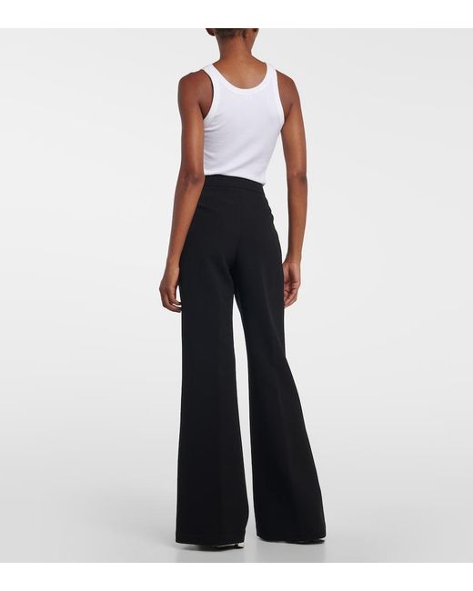 Tory Burch Black Crepe Flared Pants