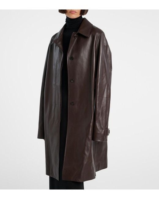 The Row Brown Gracia Leather Jacket