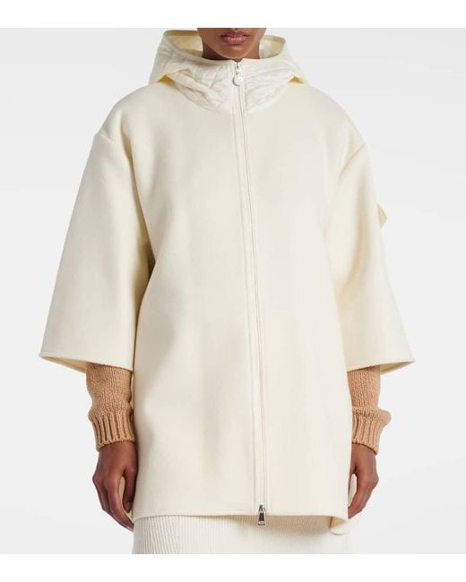 Moncler White Logo Wool-Blend Jacket