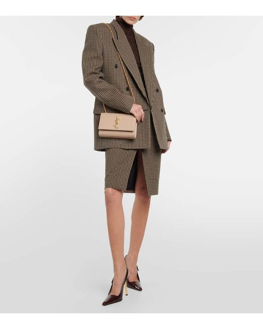 Saint Laurent Natural Kate Small Leather Shoulder Bag